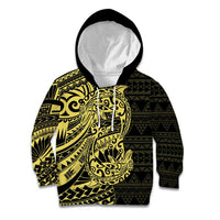 Yellow Couple Dolphins Maori Polynesian Style Kid Hoodie LT9 Hoodie Yellow - Polynesian Pride