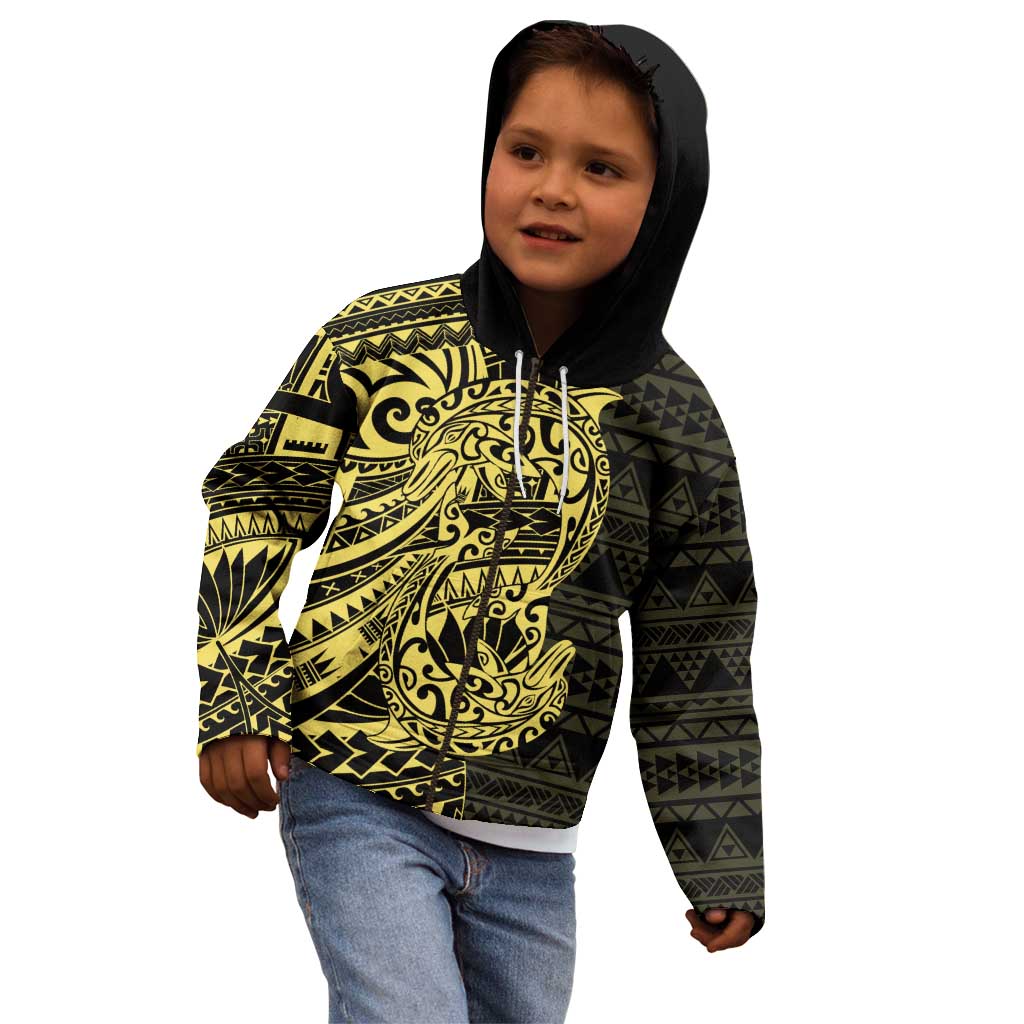 Yellow Couple Dolphins Maori Polynesian Style Kid Hoodie LT9 - Polynesian Pride