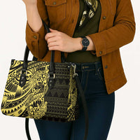 Yellow Couple Dolphins Maori Polynesian Style Leather Bag LT9 - Polynesian Pride