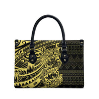 Yellow Couple Dolphins Maori Polynesian Style Leather Bag LT9 - Polynesian Pride
