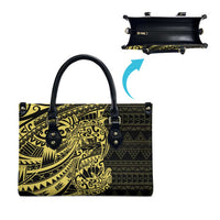 Yellow Couple Dolphins Maori Polynesian Style Leather Bag LT9 - Polynesian Pride