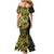 Yellow Couple Dolphins Maori Polynesian Style Mermaid Dress