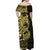 Yellow Couple Dolphins Maori Polynesian Style Off Shoulder Maxi Dress