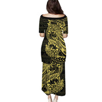 Yellow Couple Dolphins Maori Polynesian Style Puletasi LT9 - Polynesian Pride