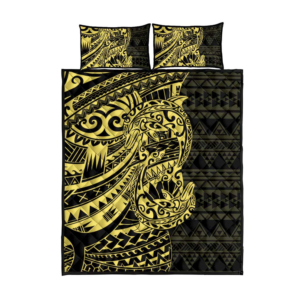 Yellow Couple Dolphins Maori Polynesian Style Quilt Bed Set LT9 - Polynesian Pride