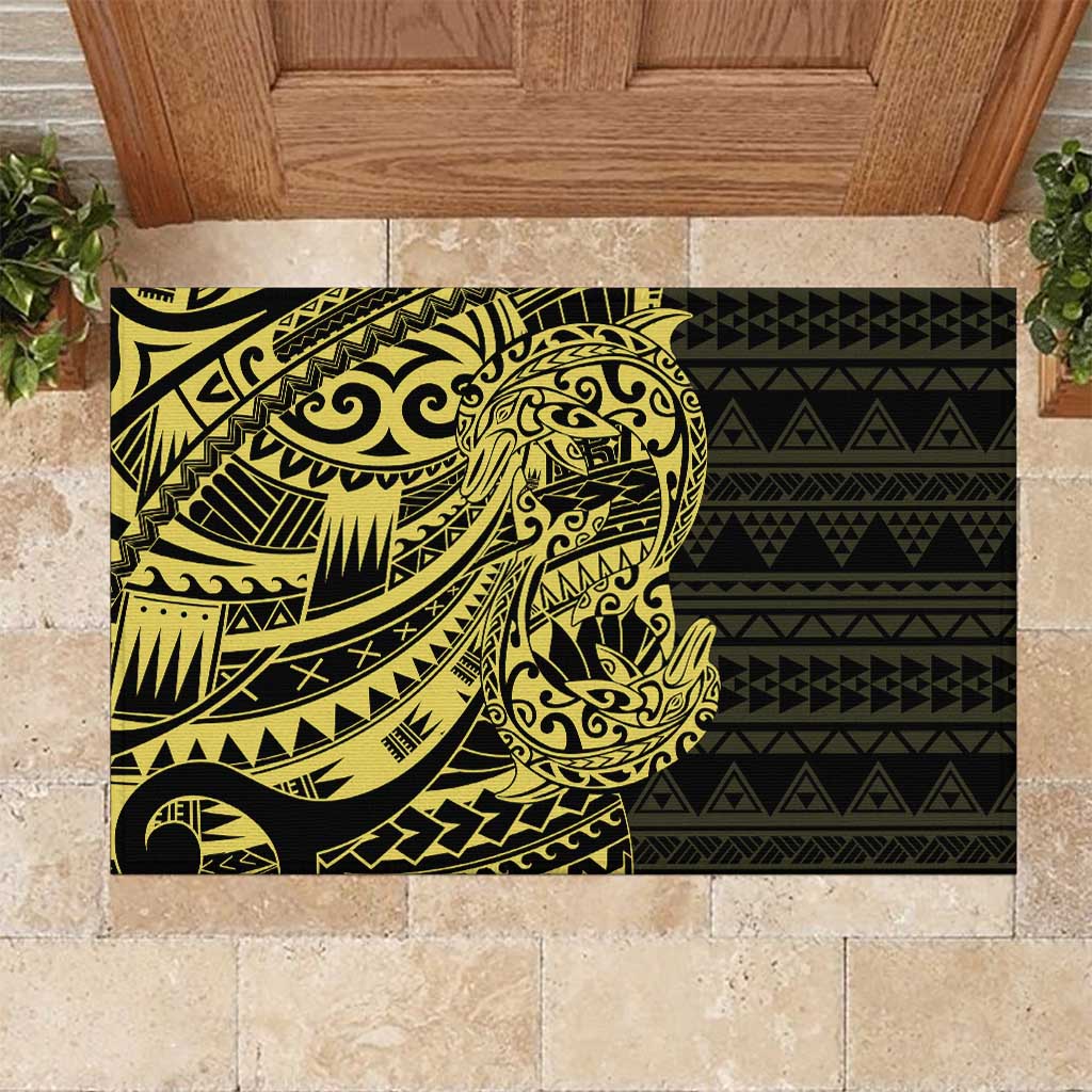 Yellow Couple Dolphins Maori Polynesian Style Rubber Doormat LT9 Yellow - Polynesian Pride