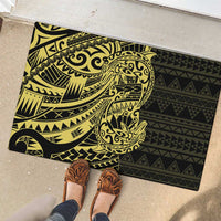 Yellow Couple Dolphins Maori Polynesian Style Rubber Doormat LT9 - Polynesian Pride