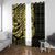 Yellow Couple Dolphins Maori Polynesian Style Window Curtain