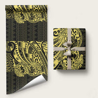 Yellow Couple Dolphins Maori Polynesian Style Wrapping Paper LT9 58" × 23" Yellow - Polynesian Pride