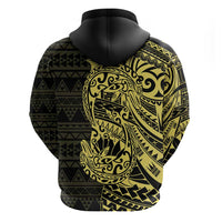 Yellow Couple Dolphins Maori Polynesian Style Zip Hoodie LT9 - Polynesian Pride