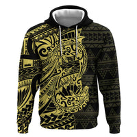 Yellow Couple Dolphins Maori Polynesian Style Zip Hoodie LT9 Pullover Hoodie Yellow - Polynesian Pride