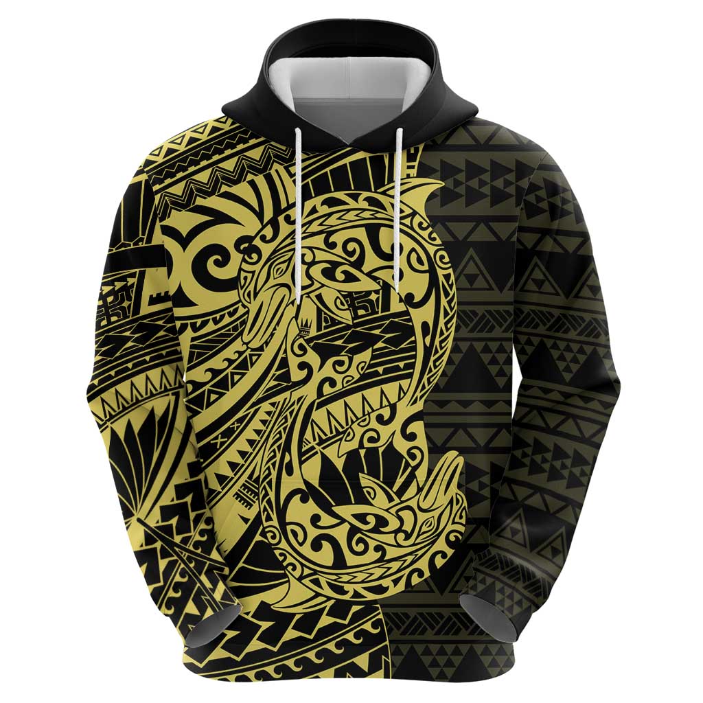 Yellow Couple Dolphins Maori Polynesian Style Zip Hoodie LT9 - Polynesian Pride
