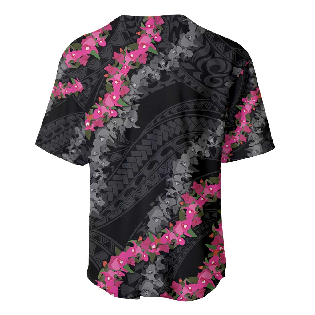 Guam Bougainvillea Lei Baseball Jersey Chamorro Tribal Pattern LT9 - Polynesian Pride