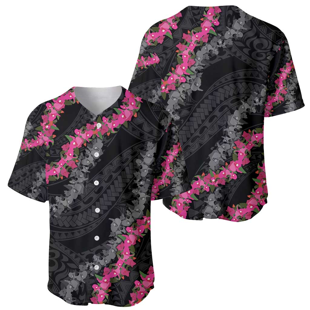 Guam Bougainvillea Lei Baseball Jersey Chamorro Tribal Pattern LT9 - Polynesian Pride