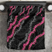 Guam Bougainvillea Lei Bedding Set Chamorro Tribal Pattern LT9 Black - Polynesian Pride