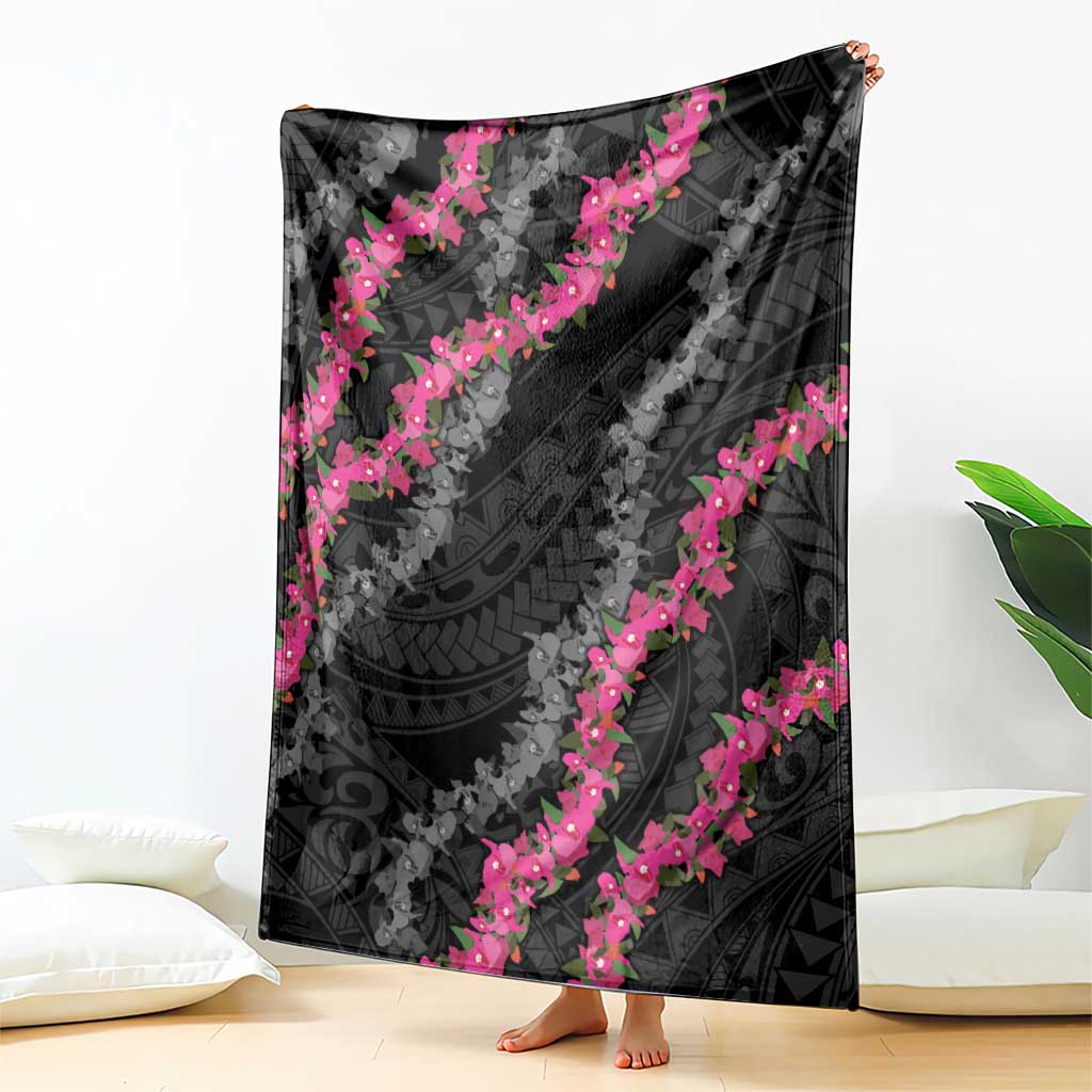 Guam Bougainvillea Lei Blanket Chamorro Tribal Pattern LT9 - Polynesian Pride