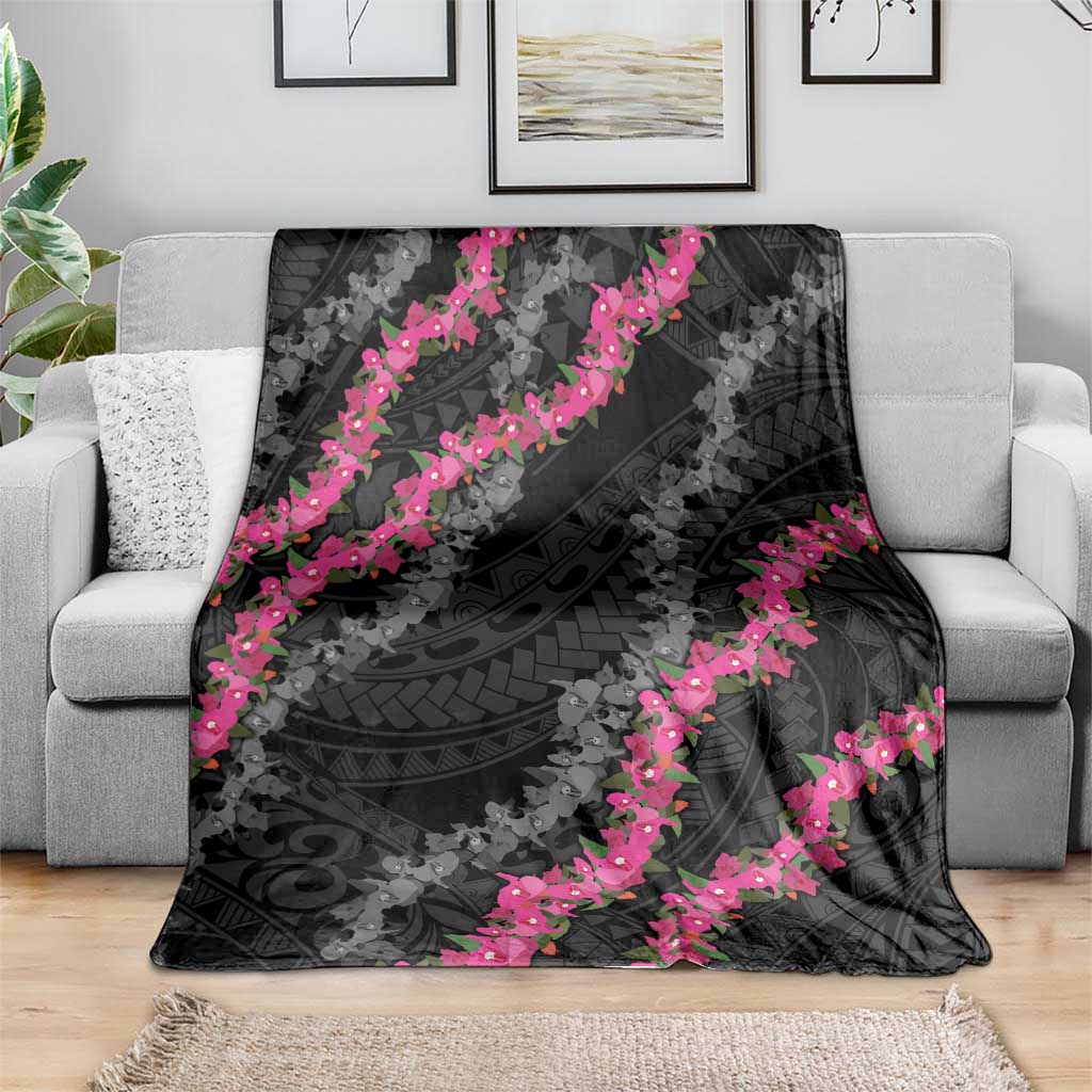 Guam Bougainvillea Lei Blanket Chamorro Tribal Pattern LT9 - Polynesian Pride