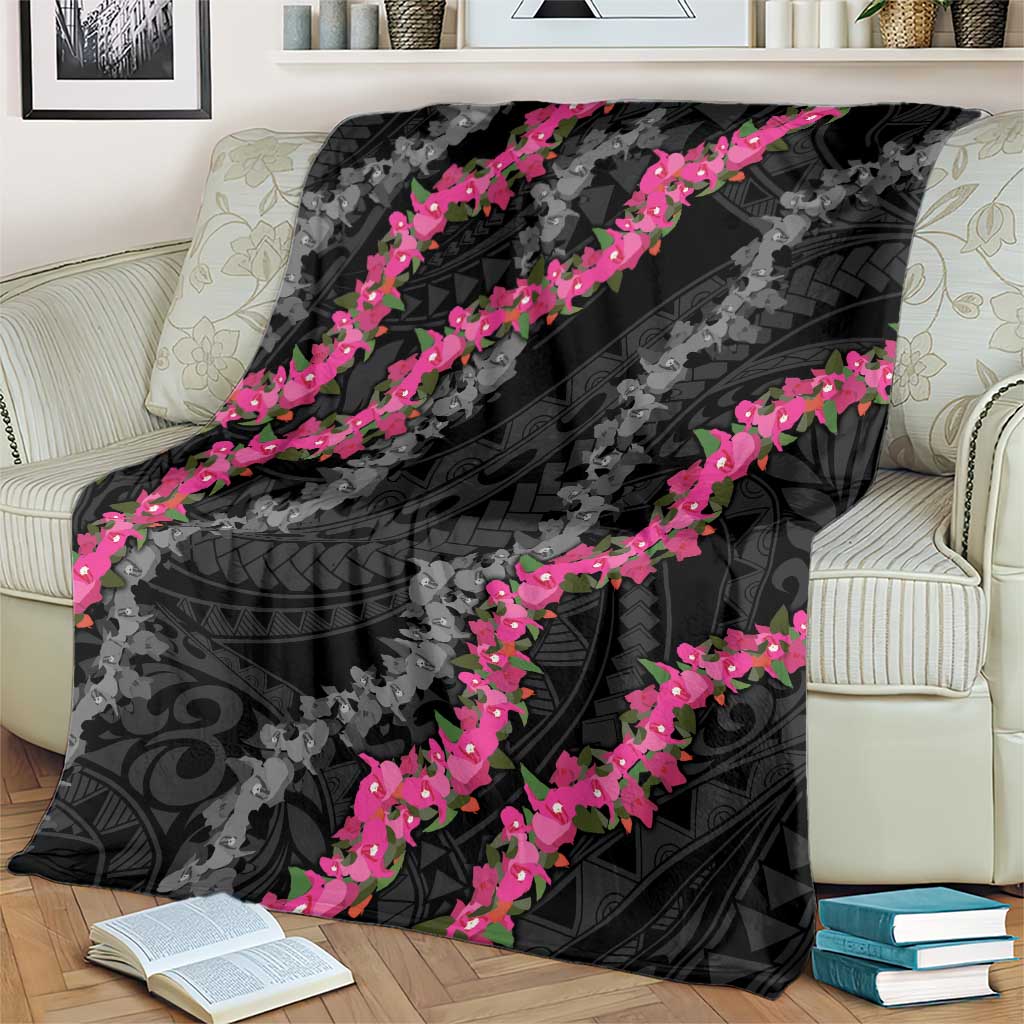 Guam Bougainvillea Lei Blanket Chamorro Tribal Pattern LT9 - Polynesian Pride