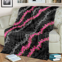 Guam Bougainvillea Lei Blanket Chamorro Tribal Pattern LT9 - Polynesian Pride