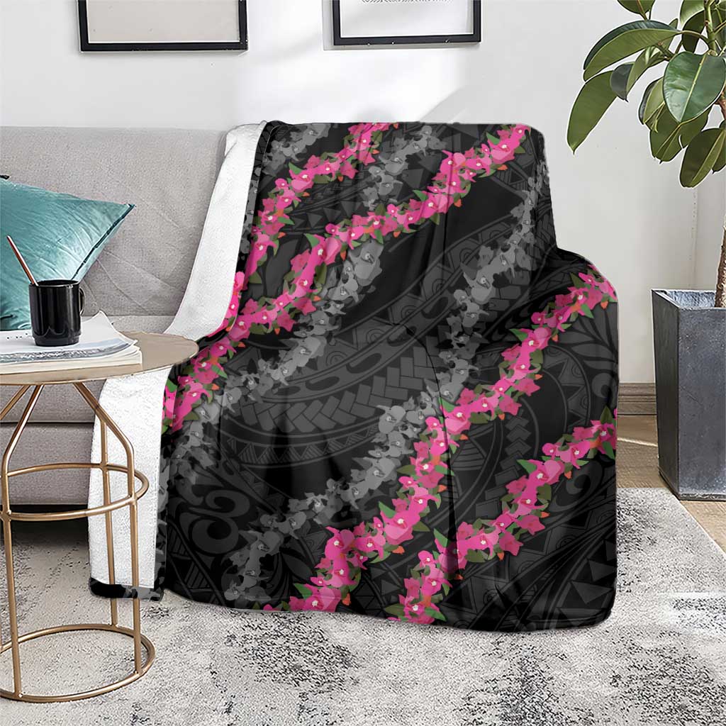 Guam Bougainvillea Lei Blanket Chamorro Tribal Pattern LT9 - Polynesian Pride