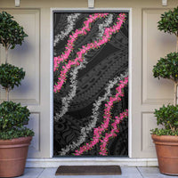 Guam Bougainvillea Lei Door Cover Chamorro Tribal Pattern LT9 Black - Polynesian Pride