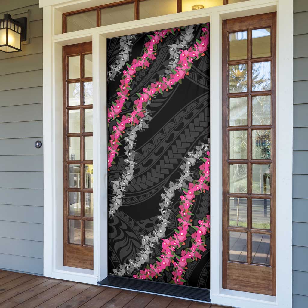Guam Bougainvillea Lei Door Cover Chamorro Tribal Pattern LT9 - Polynesian Pride