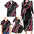 Guam Bougainvillea Lei Family Matching Long Sleeve Bodycon Dress and Hawaiian Shirt Chamorro Tribal Pattern