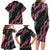 Guam Bougainvillea Lei Family Matching Long Sleeve Bodycon Dress and Hawaiian Shirt Chamorro Tribal Pattern