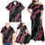 Guam Bougainvillea Lei Family Matching Off Shoulder Maxi Dress and Hawaiian Shirt Chamorro Tribal Pattern