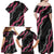 Guam Bougainvillea Lei Family Matching Off Shoulder Maxi Dress and Hawaiian Shirt Chamorro Tribal Pattern