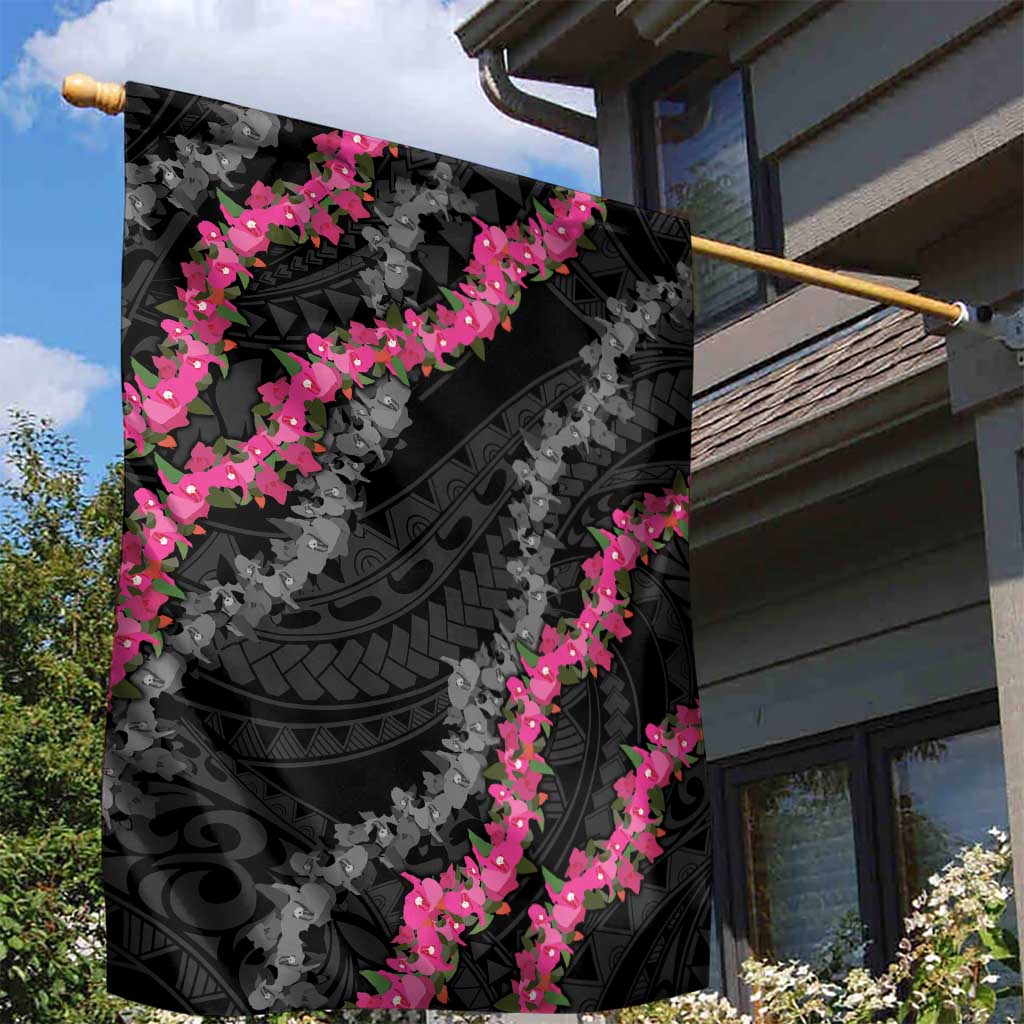 Guam Bougainvillea Lei Garden Flag Chamorro Tribal Pattern LT9 - Polynesian Pride