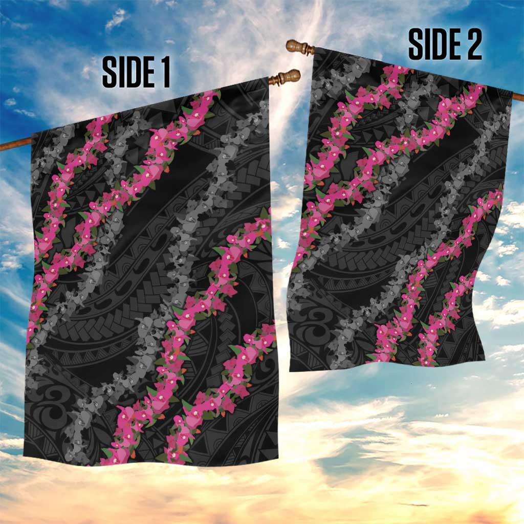 Guam Bougainvillea Lei Garden Flag Chamorro Tribal Pattern LT9 - Polynesian Pride