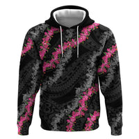 Guam Bougainvillea Lei Hoodie Chamorro Tribal Pattern LT9 Pullover Hoodie Black - Polynesian Pride
