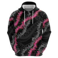 Guam Bougainvillea Lei Hoodie Chamorro Tribal Pattern LT9 - Polynesian Pride