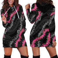 Guam Bougainvillea Lei Hoodie Dress Chamorro Tribal Pattern LT9 - Polynesian Pride