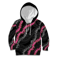 Guam Bougainvillea Lei Kid Hoodie Chamorro Tribal Pattern LT9 Hoodie Black - Polynesian Pride