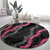 Guam Bougainvillea Lei Round Carpet Chamorro Tribal Pattern