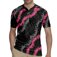 Guam Bougainvillea Lei Rugby Jersey Chamorro Tribal Pattern LT9 - Polynesian Pride