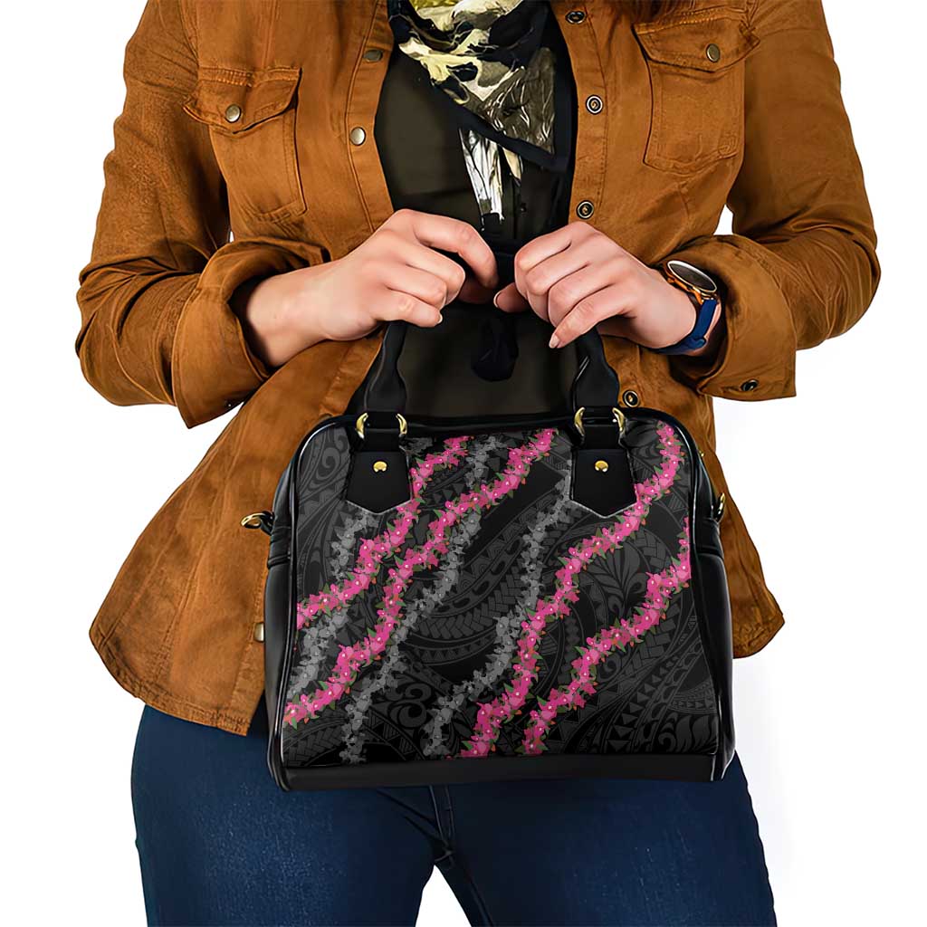 Guam Bougainvillea Lei Shoulder Handbag Chamorro Tribal Pattern LT9 - Polynesian Pride