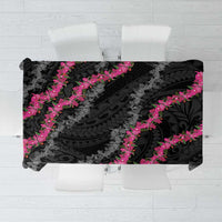 Guam Bougainvillea Lei Tablecloth Chamorro Tribal Pattern LT9 Black - Polynesian Pride