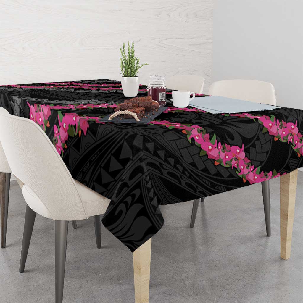 Guam Bougainvillea Lei Tablecloth Chamorro Tribal Pattern LT9 - Polynesian Pride