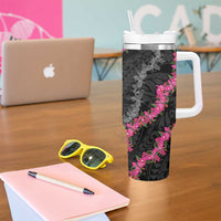 Guam Bougainvillea Lei Tumbler With Handle Chamorro Tribal Pattern LT9 - Polynesian Pride