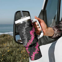 Guam Bougainvillea Lei Tumbler With Handle Chamorro Tribal Pattern LT9 - Polynesian Pride
