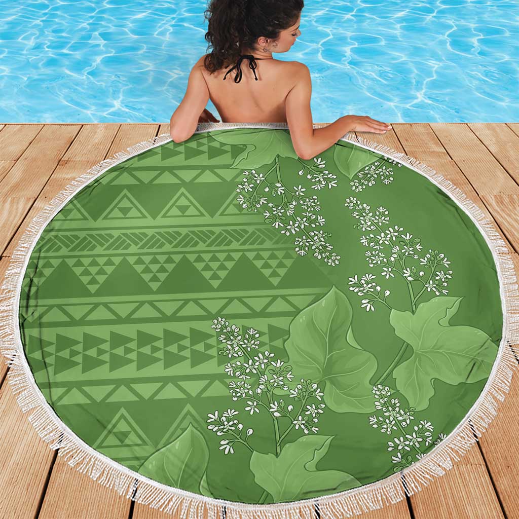 Hawaii Molokai Island Kukui Nut Flowers Beach Blanket Tribal Kakau Pattern LT9 - Polynesian Pride