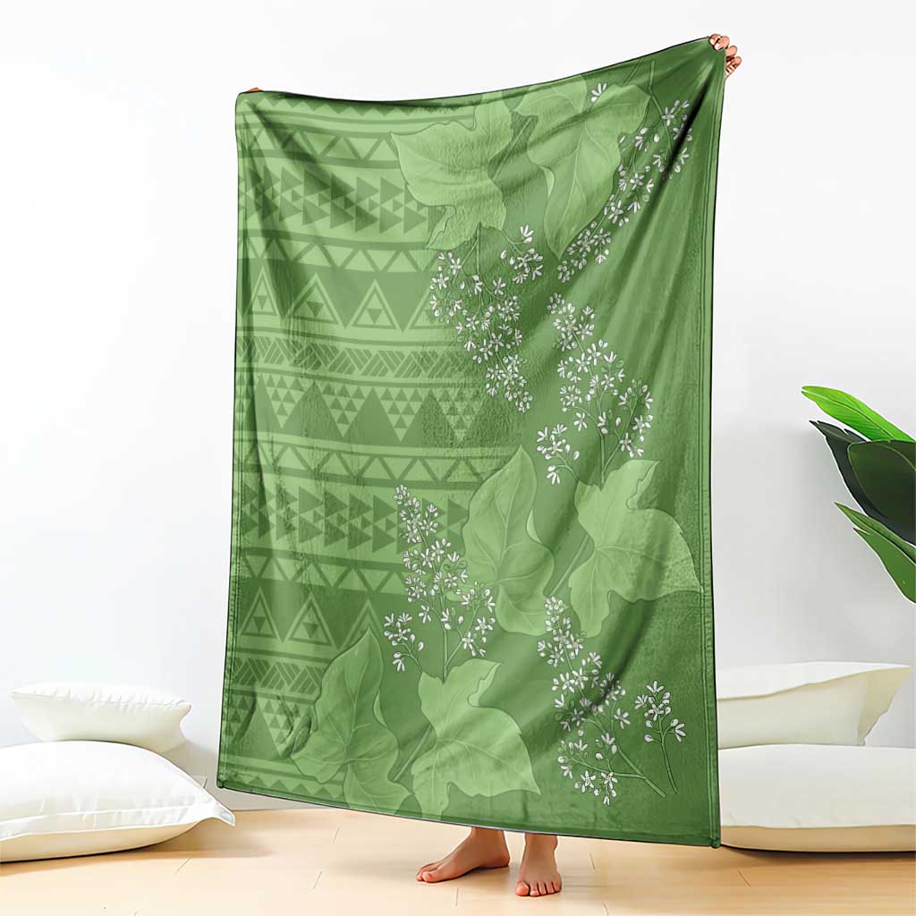 Hawaii Molokai Island Kukui Nut Flowers Blanket Tribal Kakau Pattern LT9 - Polynesian Pride