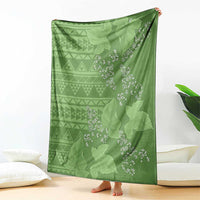 Hawaii Molokai Island Kukui Nut Flowers Blanket Tribal Kakau Pattern LT9 - Polynesian Pride