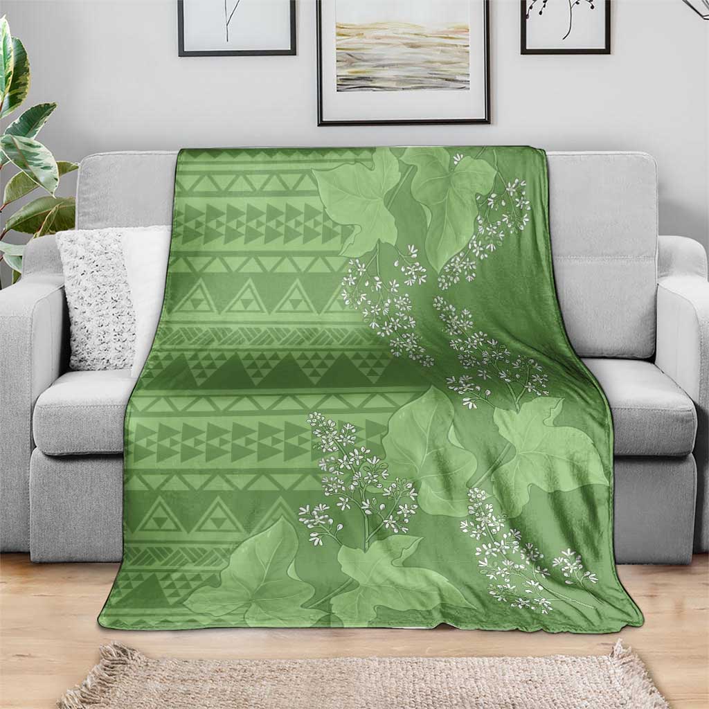 Hawaii Molokai Island Kukui Nut Flowers Blanket Tribal Kakau Pattern LT9 - Polynesian Pride