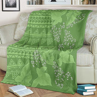 Hawaii Molokai Island Kukui Nut Flowers Blanket Tribal Kakau Pattern LT9 - Polynesian Pride