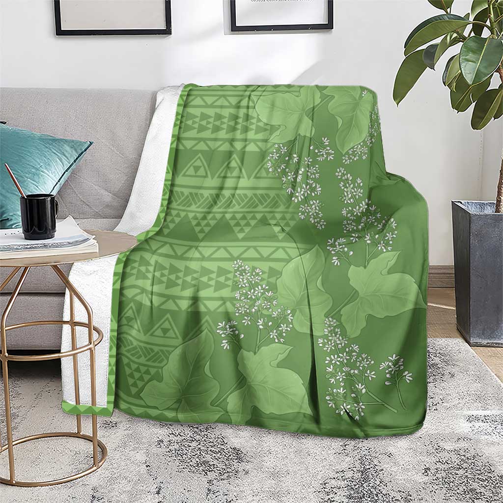 Hawaii Molokai Island Kukui Nut Flowers Blanket Tribal Kakau Pattern LT9 - Polynesian Pride