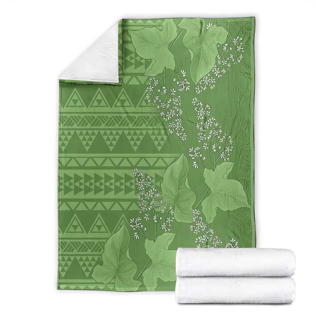 Hawaii Molokai Island Kukui Nut Flowers Blanket Tribal Kakau Pattern LT9 - Polynesian Pride